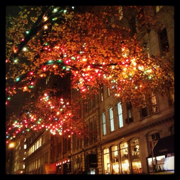 CuticoneDesign's tweet image. All lit up for the holidays outside our office door! #nyc