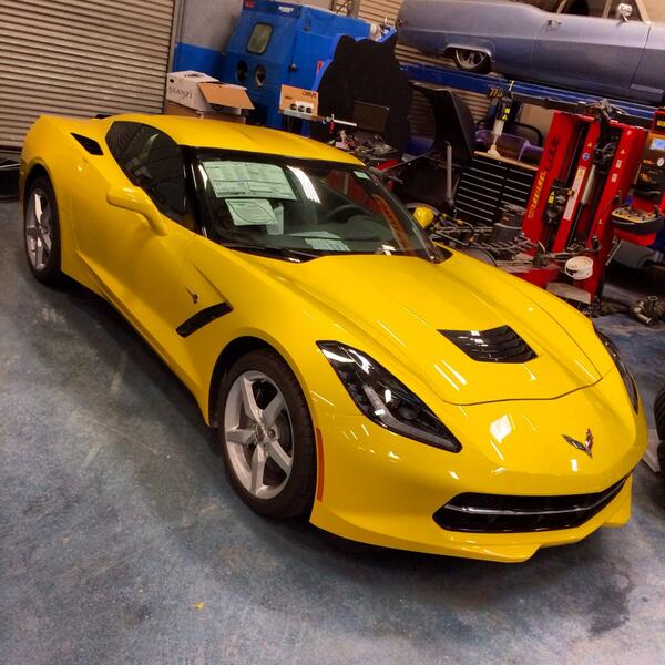 officialwcc's tweet photo. Brand new Corvette, window sticker still on, only 24 miles. #westcoastcustoms http://t.co/T9faUcYjdg