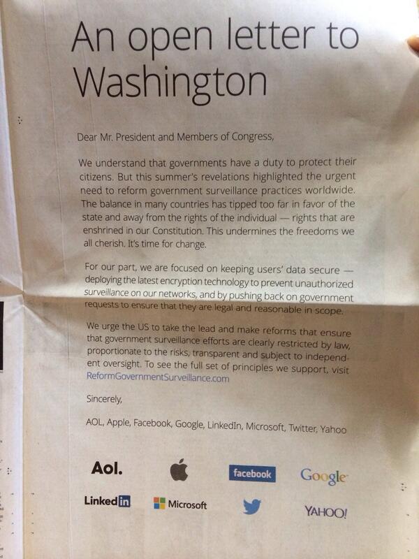 "@hunckler: Apple, Google, LinkedIn, Facebook, Twitter put this full-page spread in the <a href="/nytimes/">The New York Times</a> >> " #musicbiz