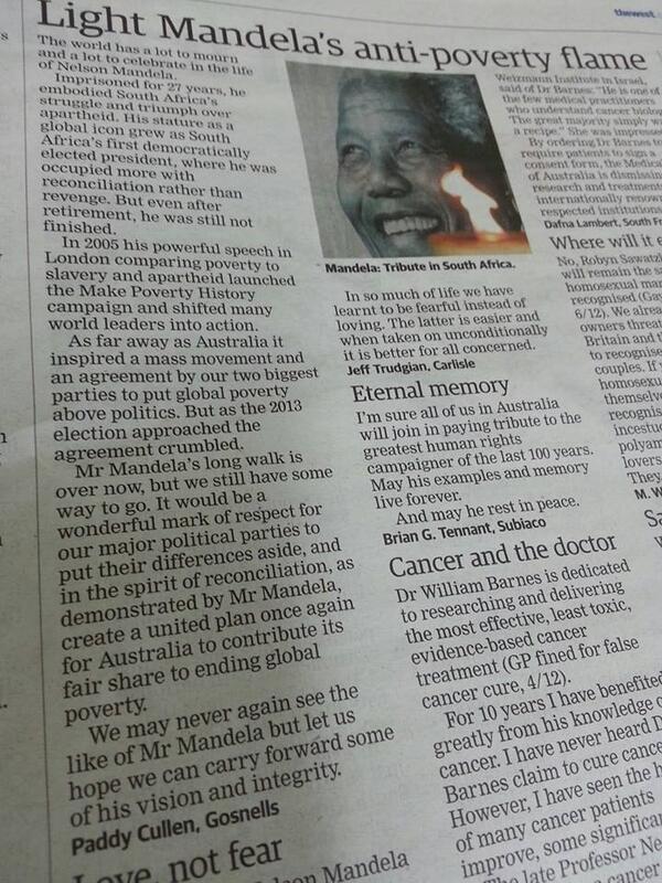 OxfamWA's tweet photo. Fancy a quick read? Check out 'Light Mandela's anti-poverty flame', by @Paddy__C http://t.co/0ylgBGX39b