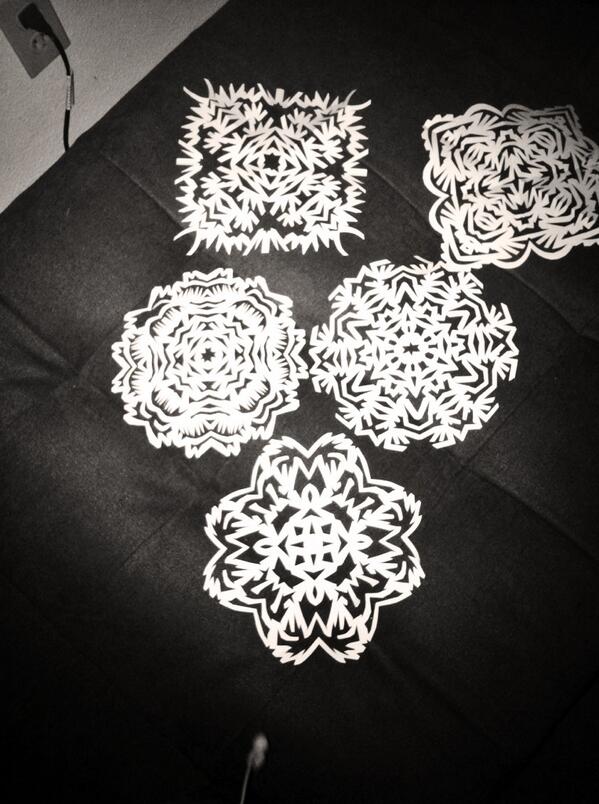 Favorite winter pastime #papersnowflakes #everyoneisdifferent ❄️❄️❄️❄️