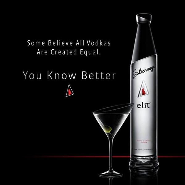 There's good, there's great, and then there's elit by Stolichnaya -