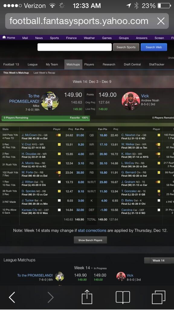 mstakes23's tweet image. Mccown helped me pull off the greatest comeback in fantasy playoff history #85points #tothePROMISELAND