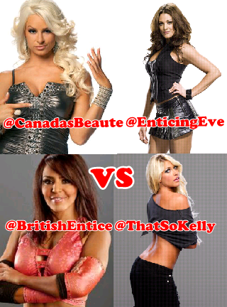 DolphZiggs's tweet photo. This Wednesday @CanadasBeaute &amp; @EnticingEve take on  @BritishEntice &amp; @ThatSoKelly #UCW http://t.co/1ZbfisiYZK