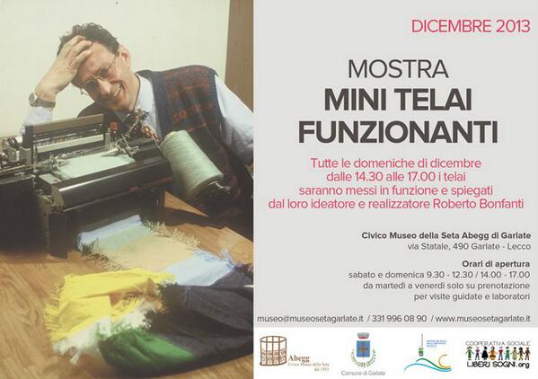 ArchIndustriale's tweet image. Al #MuseodellaSeta #Abegg di #Garlate per tutto dicembre la mostra “Mini telai funzionanti”  goo.gl/PKDsYA