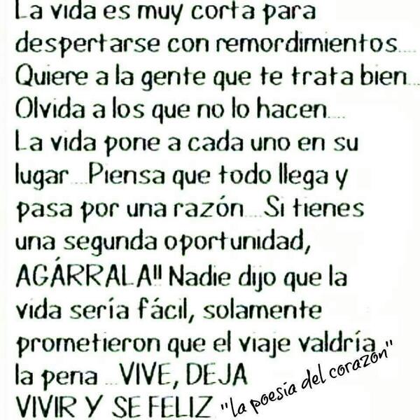 SandraMcFlu's tweet photo. Vive, deja vivir y se FELIZ:) http://t.co/dehoOUT3ld