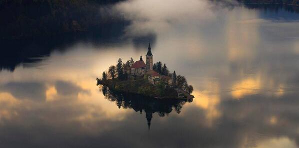 "Floating", Bled Island / Bled Lake, Slovenia by J.Batagelj