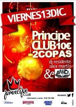 RRLLyRRHHUGR's tweet photo. Viernes 13 Dic @SalaPrincipe entrada 12€: Botellon en @RealejoCopas+ 2 Copas en Principe y Palco! Entradas a @glons1 http://t.co/ty8VyfzR9H