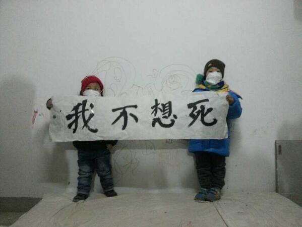 RT <a href="/wang_zang/">王藏 Wang Zang</a>:「世界人权日北京艺术家与子女于宋庄街头抗议雾霾」艺术家严正学、吕上、张海鹰、追魂、刘玉君、王藏、赵丽军等呼吁：1还我青天白日！2抗议雾霾！还我新鲜空气！3还我呼吸权！健康权！生命权！4孩子的吶喊：我不想死！