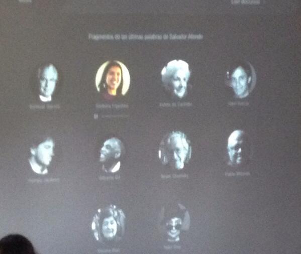 Bernicancino's tweet photo. Estos son quienes participaron leyendo fragmentos último discurso en @AllendeVoces q puedes escuchar en IPad http://t.co/Ngdogv4uxf
