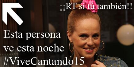 A3ViveCantando's tweet photo. RT si vas a ver esta noche #ViveCantando15. ¡Último capítulo de la temporada! http://t.co/0f7rnMckfx