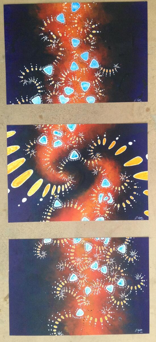 DarrenGlidden's tweet photo. Mandelbrot triptych, acrylic on paper, 3x A3 http://t.co/u3DrqJW44H