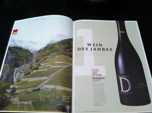 HistoiredEnfer's tweet photo. Very proud that our Syrah Patience 2011 was awarded Swiss wine of the year by Schweitzerische Weingzeitung http://t.co/U5gMqZa5xu