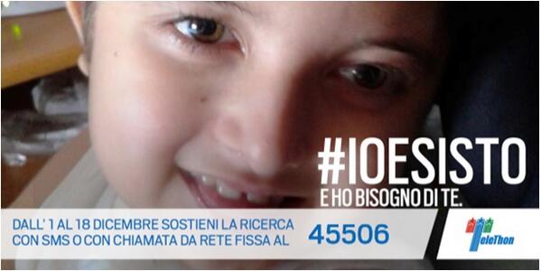 Fondaz_Telethon's tweet photo. Grazie alla ricerca molti bimbi affetti da malattie genetiche possono dire: #IOESISTO, io vivo! Sostienili con un RT http://t.co/CcK0ymoRDl