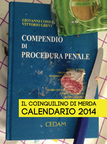 coinquilinodim's tweet photo. Il compendio di Procedura Penale usato come tagliere. Nel calendario 2014 del cdm: http://t.co/RRAGACnK9V ;-) http://t.co/sYPJzwXt1n