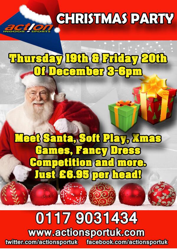 Actionsportuk's tweet photo. Dont miss out on this years Kids christmas parties! #christmas #softplay #AIS #santa #bristol #christmasparty http://t.co/WahGDXFj8v