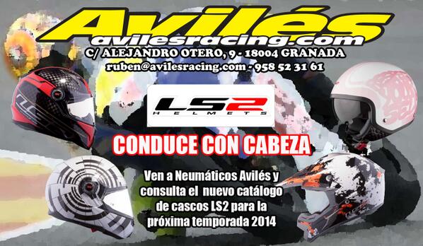 aviles_racing's tweet photo. !Conduce con cabeza.. y ahora también con estilo! Ven a NEUMÁTICOS AVILÉS  y conoce los nuevos cascos de la marca LS2 http://t.co/lPl2qUcsMb