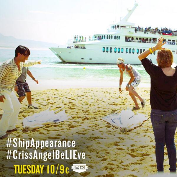 Jessesmagic's tweet photo. That Ship Cray! 🚢 #ShipAppearance New episode of #CrissAngelBeLIEve TONIGHT on @SpikeTV 10/9c. RT http://t.co/WidHis0Wan