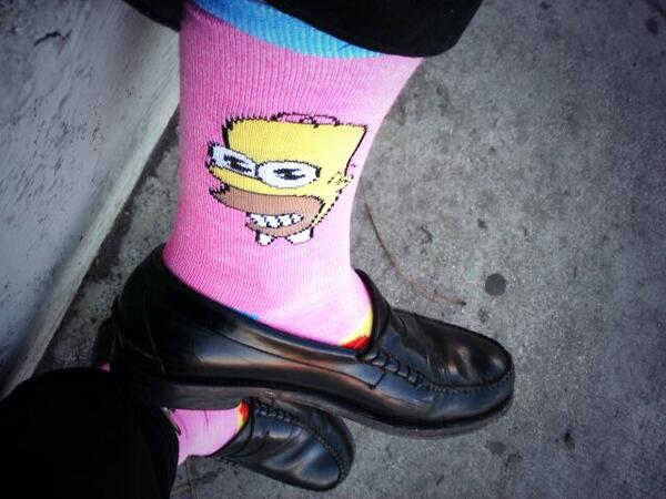 BeboBopping's tweet photo. Got asked if im wearing girl socks... NOPE! its Mr. SPARKLE  #socks #TheSimpsons http://t.co/LL9S6gau4n