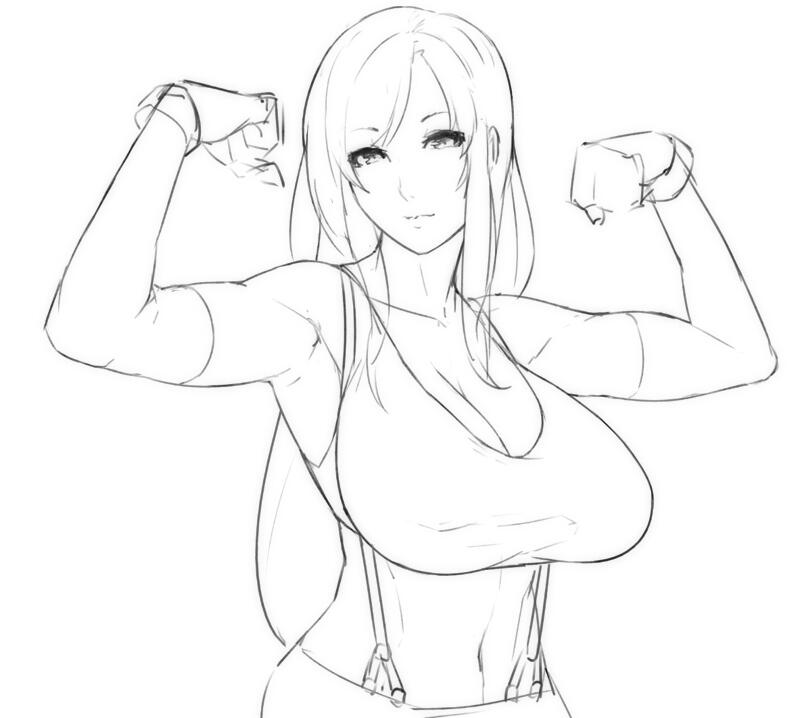 “I have never drawn Tifa before.” 