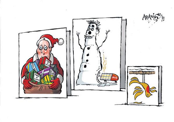 Telegraph's tweet photo. .@adamstoon1 gets into the Christmas spirit... http://t.co/fVDoiQrKBT http://t.co/BGPhkusXyS