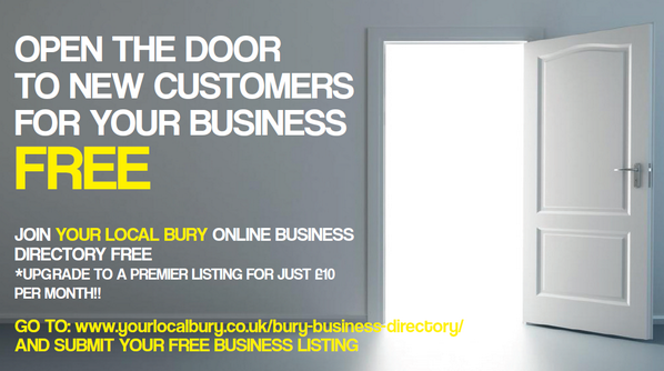 Want some FREE advertising??  Add your business FREE to our online business directory yourlocalbury.co.uk/bury-business-…