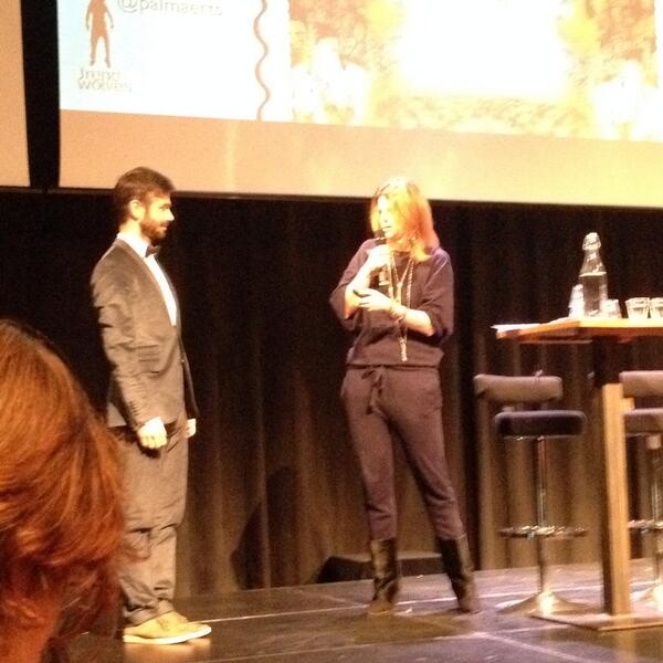 KatjavanPutten's tweet photo. Tom Palmaerts op het podium op het #2014andBeyond event in Amsterdam. @secondsight http://t.co/jzJKvdOiRT