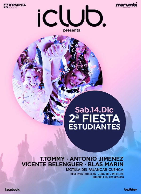 iclubcuenca's tweet photo. RT &amp; FAV y entra en el #Sorteo: ENTRADAS GRATIS para el #fiestadeestudiantesiclub 14 DICIEMBRE ¡PARTICIPA #iCluber! http://t.co/8sHnwAZ0OI
