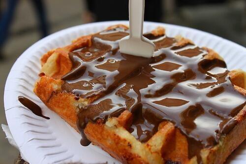 Waffle with Melted Chocolate. #FoodPorn