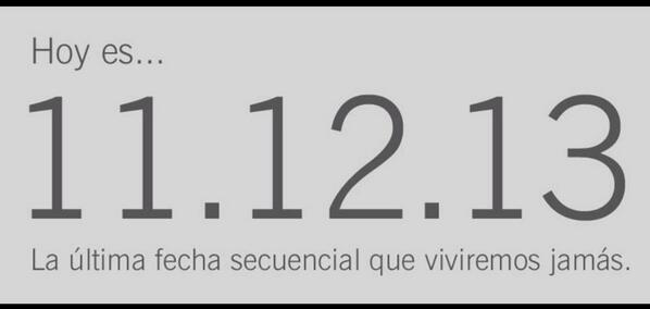 Llego muy tarde a lo del 11/12/13?