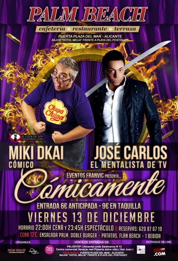 miki_dkai's tweet photo. Este Viernes en lo bajos del hotel Meliá Alicante Palm Beach @MURCIADEFIESTA @CmonMurcia @Ismael_Galan @Ismael_Beiro http://t.co/J57CprjJan