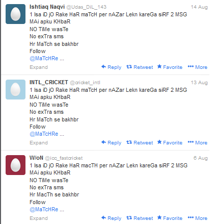 Matchre's tweet photo. thank you, chorus of terror-eggs. NO TiMe wasTe. Hr MaTch se bakhbr. http://t.co/yLBRF3UuWK