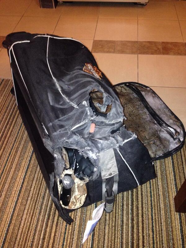 destroyed luggage