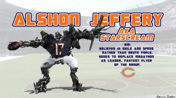 donniesalter's tweet photo. @nfl some fan art for Alshon after his high flying catches this season. Nickname Starscream? Down with Megatron! http://t.co/71FUVIeoh4