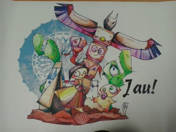 FallaPrimadReig's tweet image. Boceto Monumento Infantil 2014
Lema: Jau!
Artista: Mario Gual