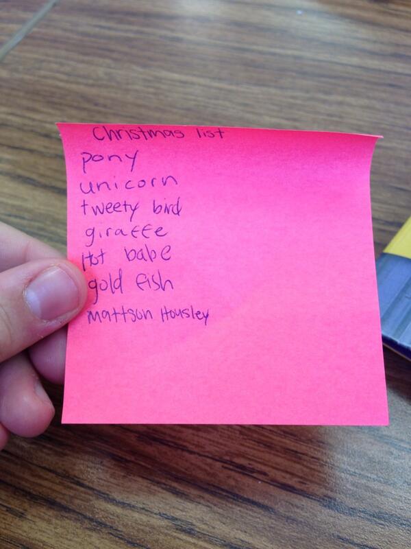 strongmccall's tweet photo. @jakestayner16 Christmas list errebody http://t.co/m2GZviKFB4