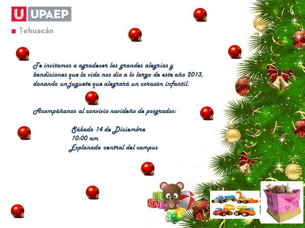 #Posgrados #UPAEPTehuacán brindará donación de juguetes a las primarias: "Leyes de Reforma", y "José Vasconcelos".