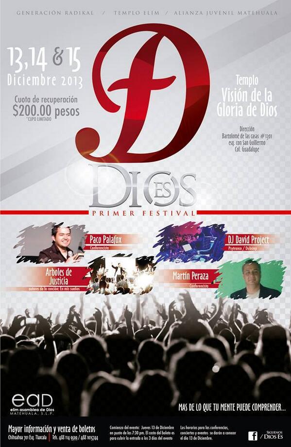Este Viernes 13 al 15 de Diciembre, Nos vemos en Matehuala, SLP, México y en Enero 3-6 en Peréira Colombia nuevamente