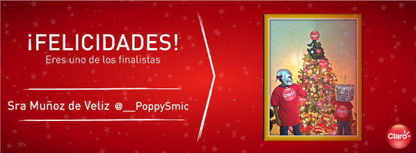 claroguatemala's tweet photo. ¡Felicidades @__PoppySmic! Consigue la mayor cantidad de RT que puedas y podrás ganar. #LaNavidadConPlanetaClaro http://t.co/1fpbYoE5JF