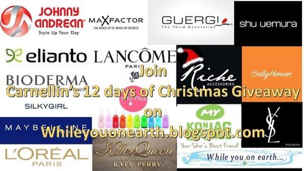 17 brands, tons of products to be won. Join the giveaway at whileyouonearth.blogspot.com. Giveaway ends at 23/12/13