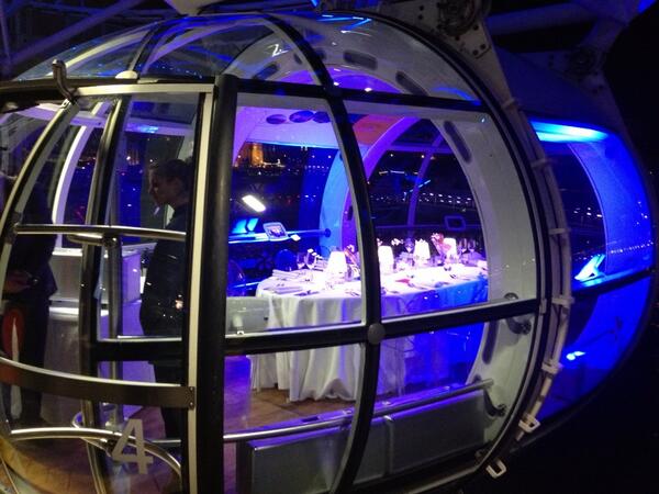purpledogltd's tweet photo. A wonderful private dinner for just 10 people on the London Eye - wow, thank you #visitmonaco http://t.co/D2ktsttA5w