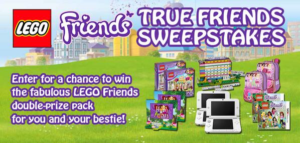 Now's your chance to enter the #LEGOFriends True Friends Sweepstakes and win a BFF gift pack! bit.ly/1jEDTcg