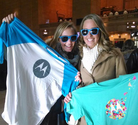 MotoTweetFleet's tweet photo. We had so much fun meeting @Michellegroote and Cindy today. Had to hook them up with some Moto gear. #MeetMoto http://t.co/koHZDaqAtN