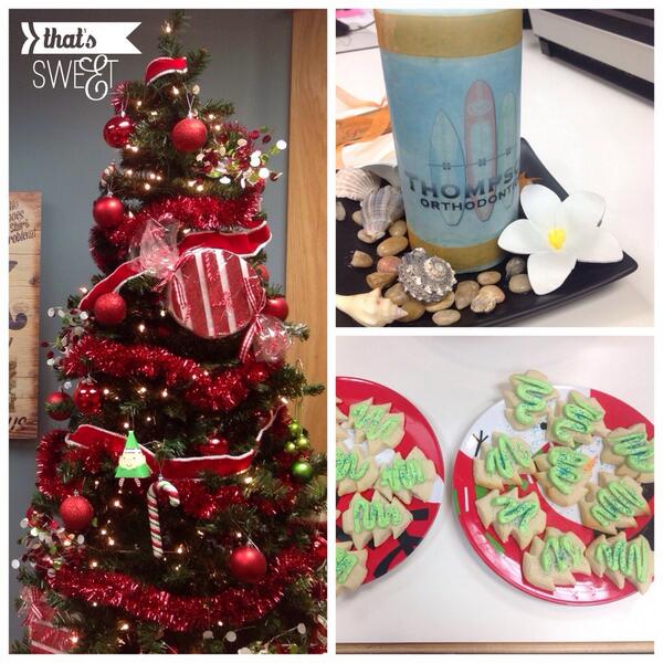 ThompsonBraces's tweet photo. It's the most wonderful time of the year! Receiving gifts from our patients &amp; decorating cookies. #christmasspirit http://t.co/1eyFmBGTrC