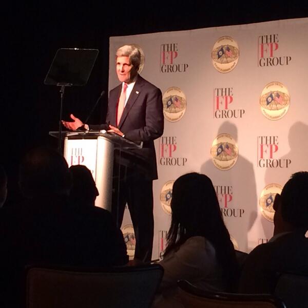 NouraAlKaabi's tweet photo. Sec. Kerry addressing #FPThinkers &amp; it’s his birthday! (70 yrs old) http://t.co/nvPbBcnwTF