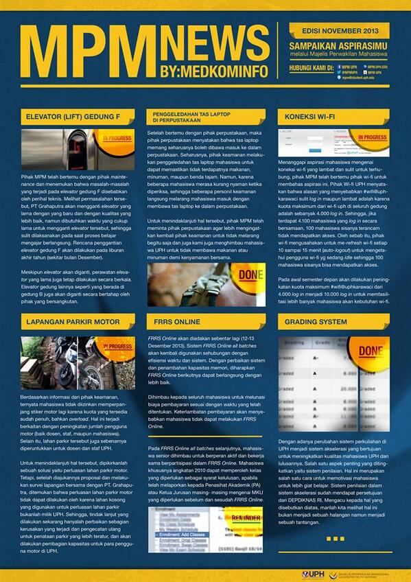 Untuk mahasiswa angkatan 2010 &amp; sebelumnya dapat membaca MPM News di bagian FRRS Online