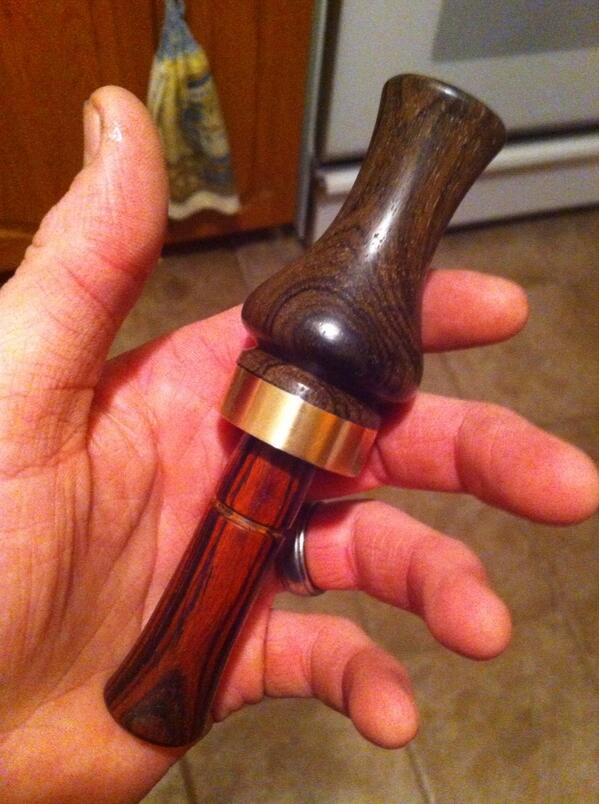 MuisDwayne's tweet image. Zircote and cocobolo mallard call for a customer in Cambridge Ontario