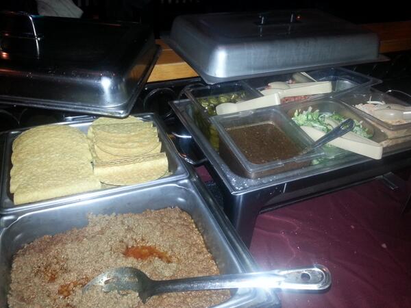 SocialSantaDFW's tweet photo. The taco bar is open! Come get you some free tacos at #socialsantadfw http://t.co/Is809CDic2