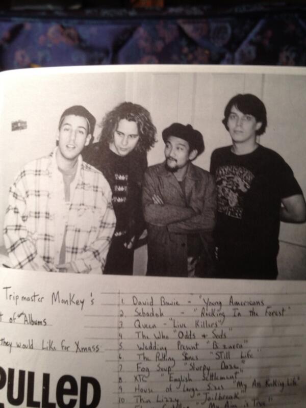 suade99's tweet photo. Adam Sandler &amp; @waynecoyne circa 1992 (Dirt Magazine) http://t.co/t8cLnUEPs1