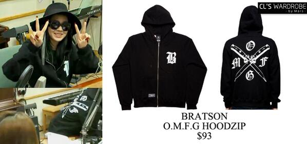 _demigods's tweet image. clswardrobe **** [Fashion] #CL Hoodzip：#BRATSON O.M.F.G HOODZIP $93